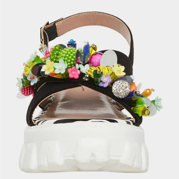 Betsey Johnson Frankee bead embellished platform sandals, size 8.5, NIB - Picture 11 of 12